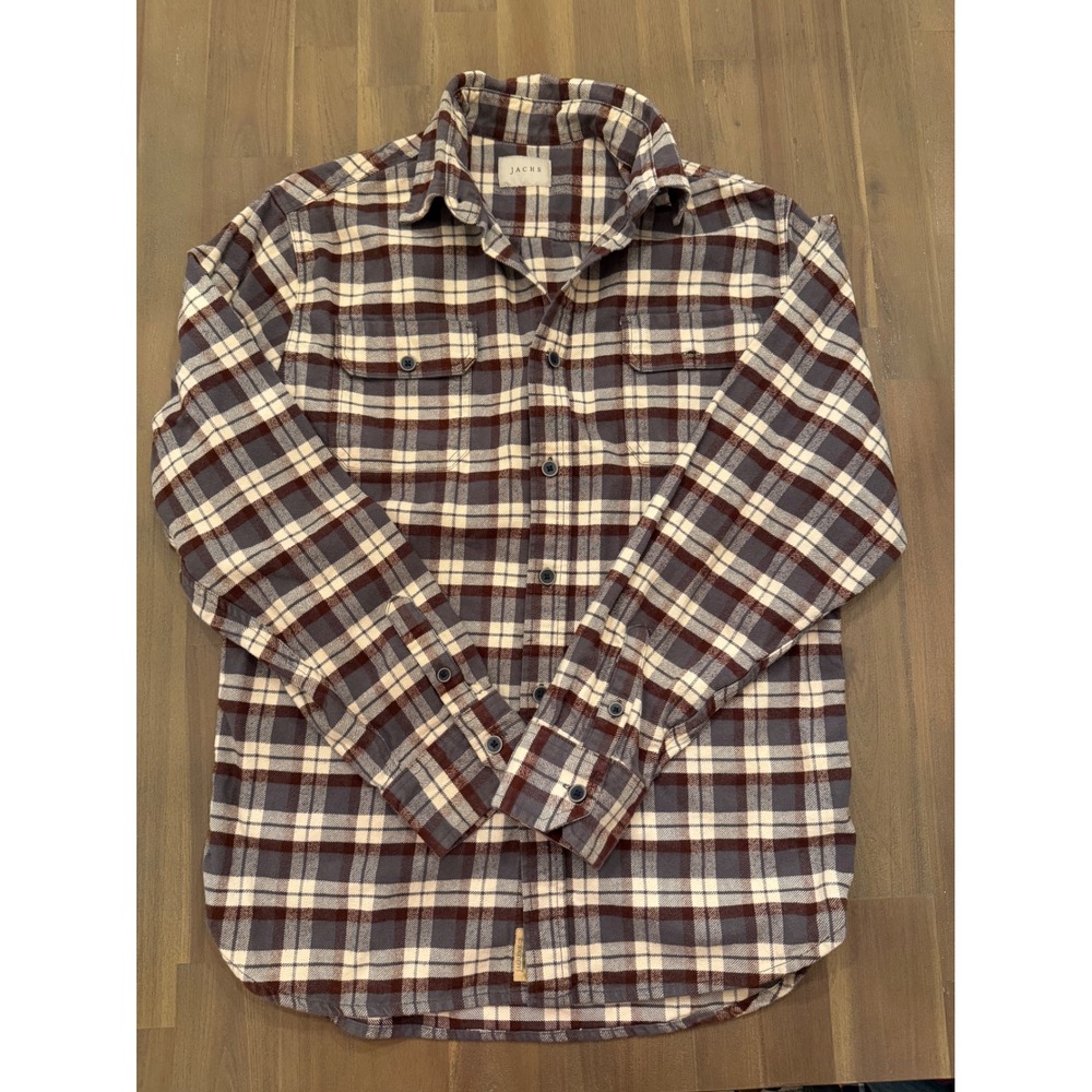 JACHS Mens‎ Plaid Flannel Long Sleeve Button Up Shirt Size M